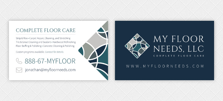 My Floor Needs Llc Business Card Design Professional Graphic My Floor Needs Llc Business Cards