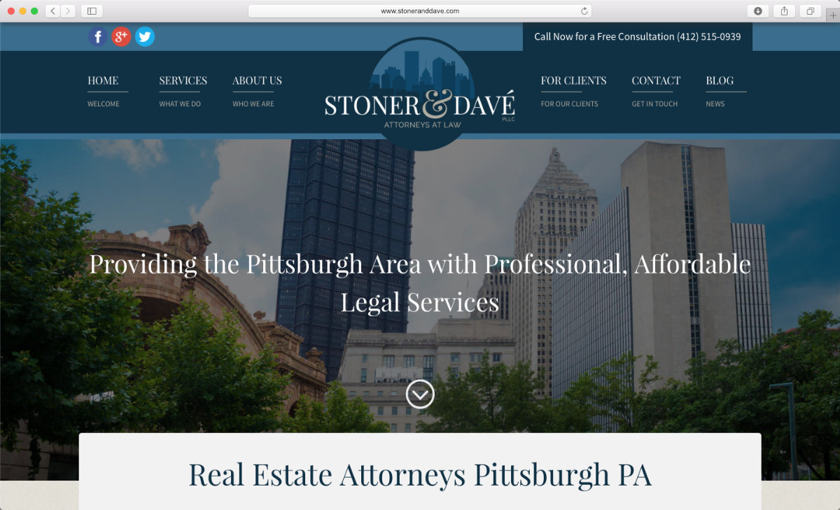 Screenshot of Stoner & Davé new website